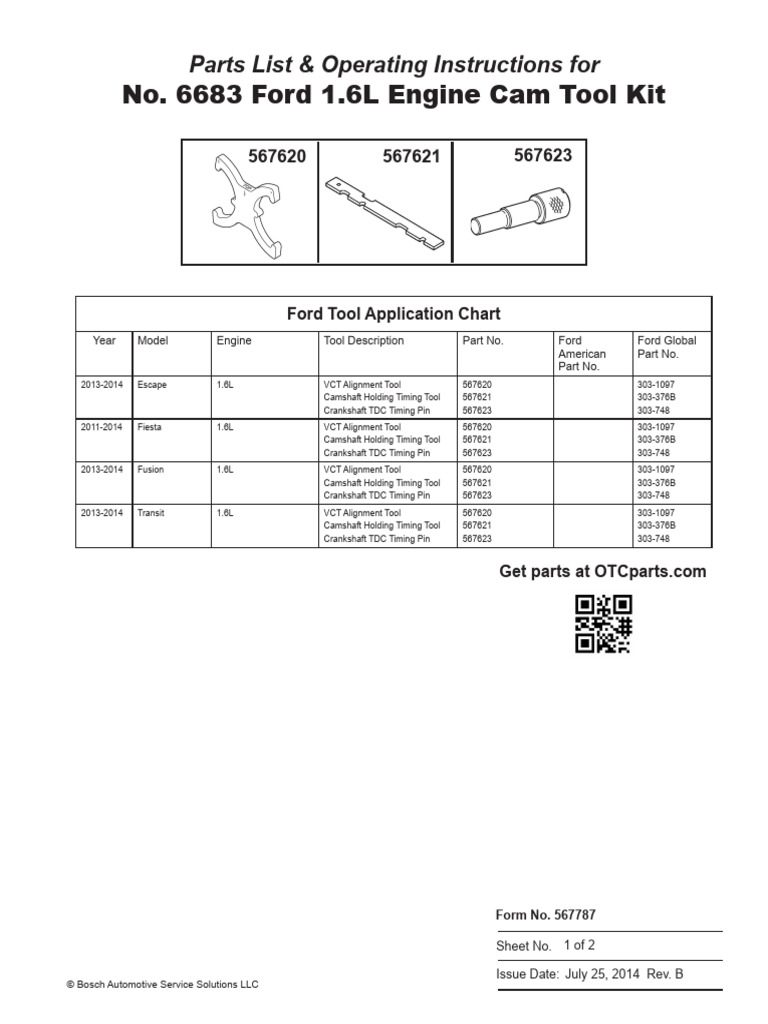 Otc ford 1 6l timing tool pdf rotating machines mechanical