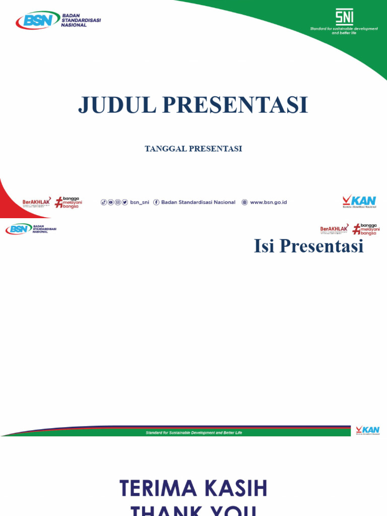 Template Presentasi BSN Wide 2021 BerAKHLAK | PDF