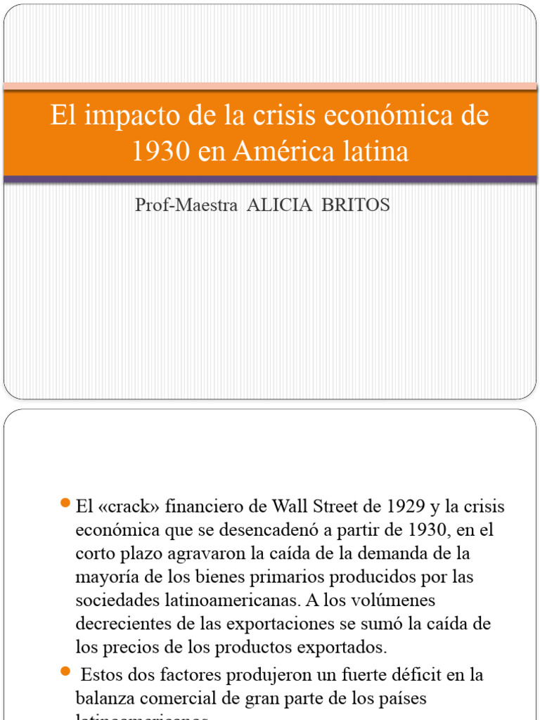 El Impacto de La Crisis Economica de 1930 | PDF | Gran depresion ...