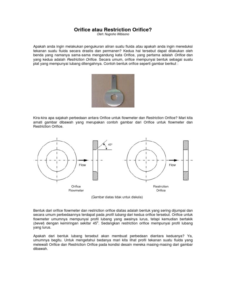 Orifice Atau Restriction Orifice | PDF