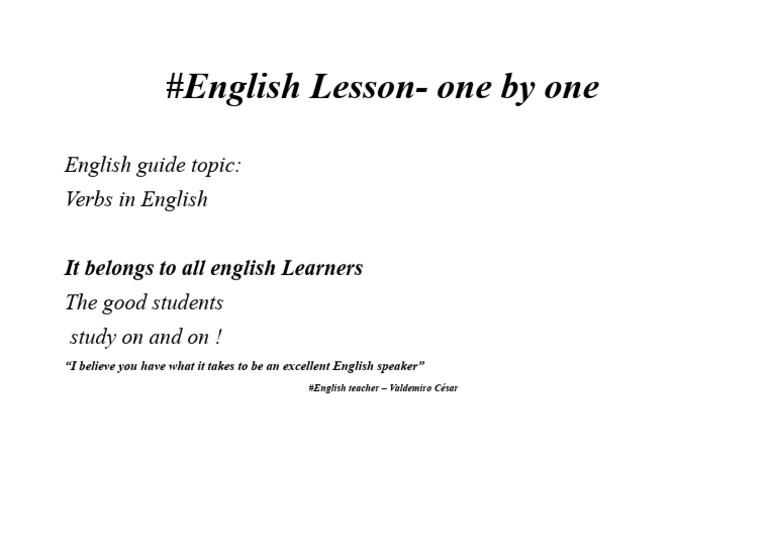English Verbs Guide for Learners | PDF | Language Arts & Discipline ...