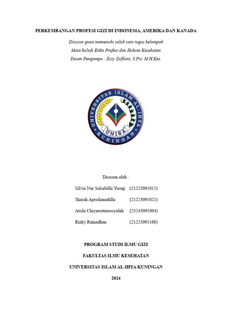 Perkembangan Profesi Gizi Global | PDF