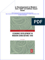 Full Ebook of Economic Development in Modern China Before 1949 1St Edition Quan Guan Online PDF All Chapter