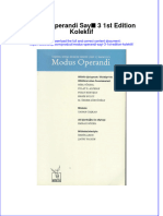 Full Download Modus Operandi Sayi 3 1St Edition Kolektif Online Full Chapter PDF