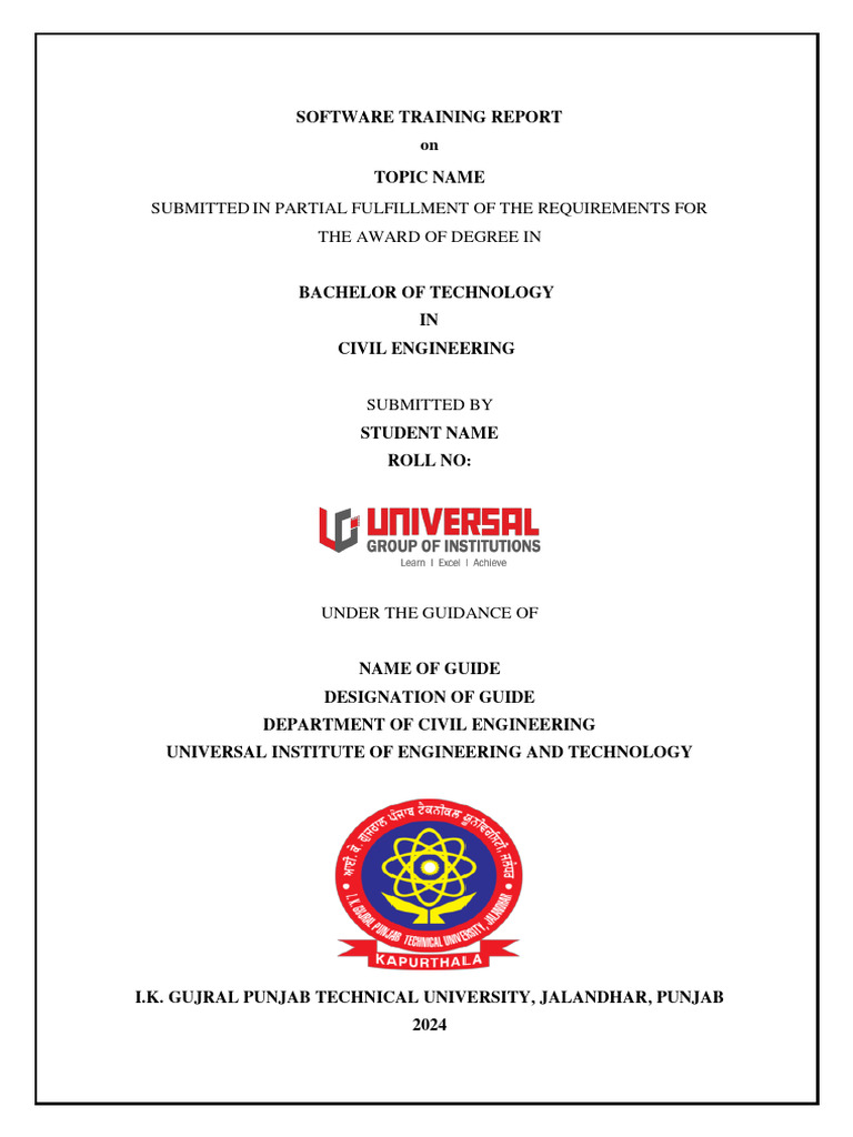 Civil Engineering Training Report | PDF | Thesis