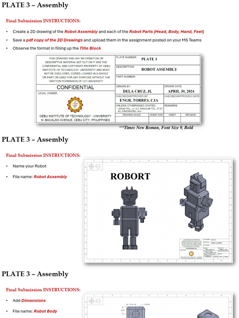 Robot Assembly Drawing Instructions | PDF | Art