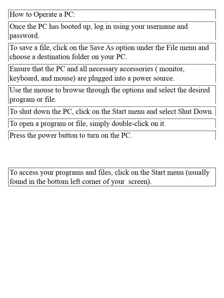 Beginner's Guide to Operating a PC | PDF | Games & Activities | Computers