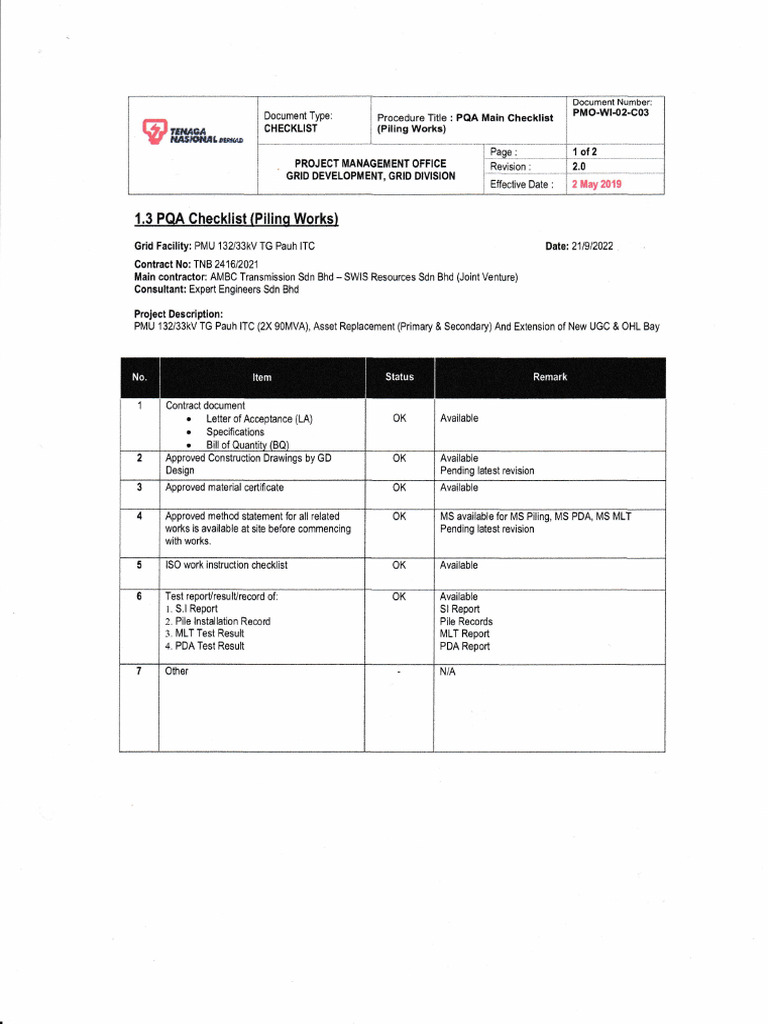 PQA Findings | PDF | Deep Foundation | Welding