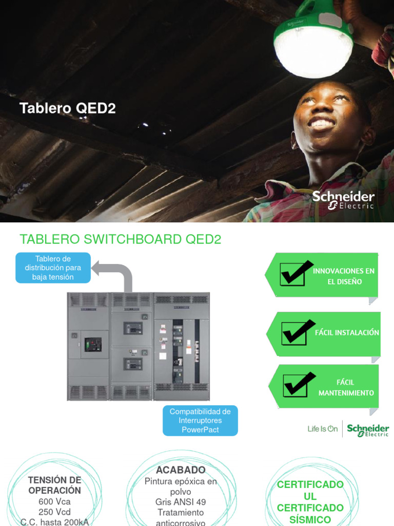 Tablero QED2: Especificaciones y Ventajas | PDF | Cambiar | Conector ...
