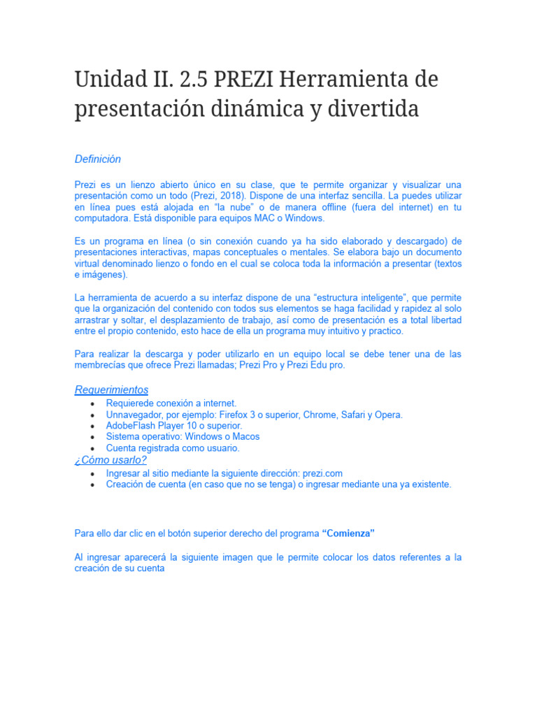 Guía Completa para Usar Prezi | PDF | Programa de computadora ...