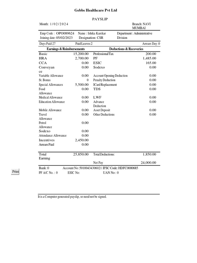 Feb salary slip 2024 pdf