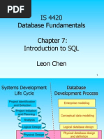 IS 4420 Database Fundamentals Introduction To SQL Leon Chen