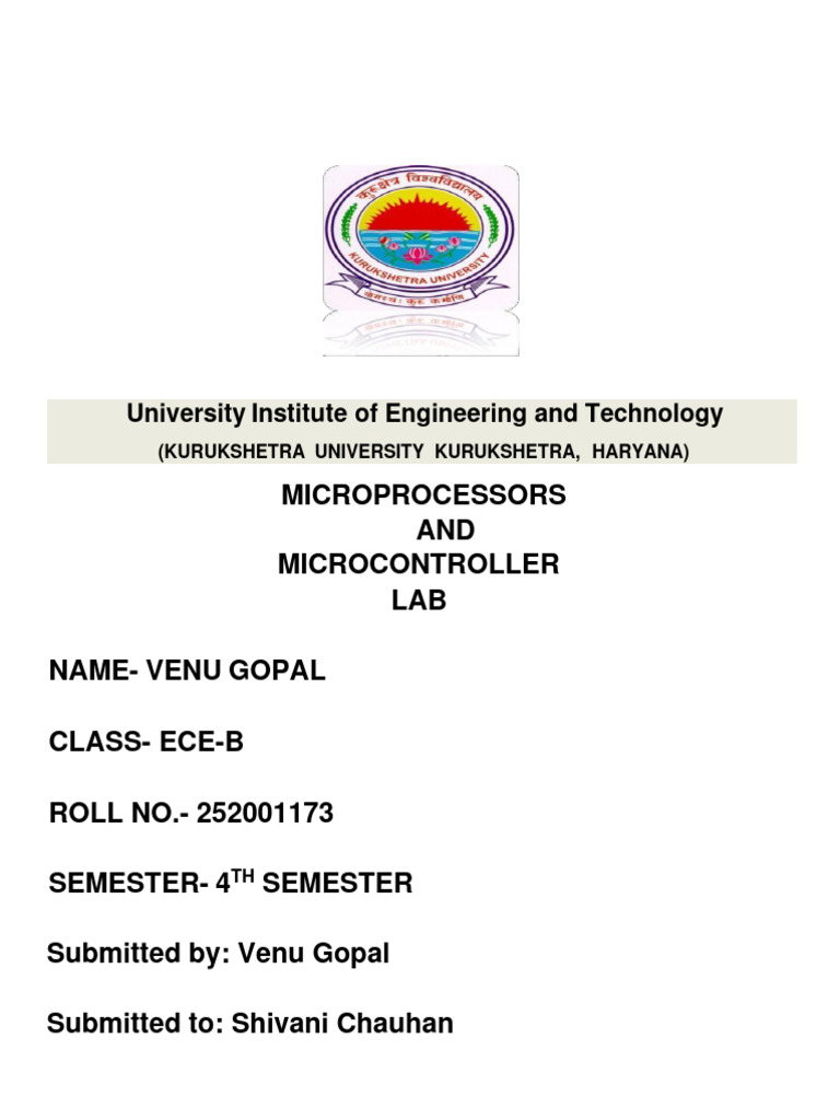 MM Lab (252001173) Venu Gopal, Ece-B | PDF | Assembly Language ...