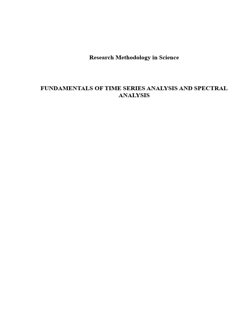 Time Series and Spectral Analysis Basics | PDF | Time Series ...