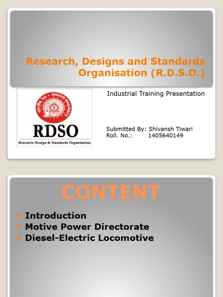 RDSO presentation | PDF | Electric Motor | Engines