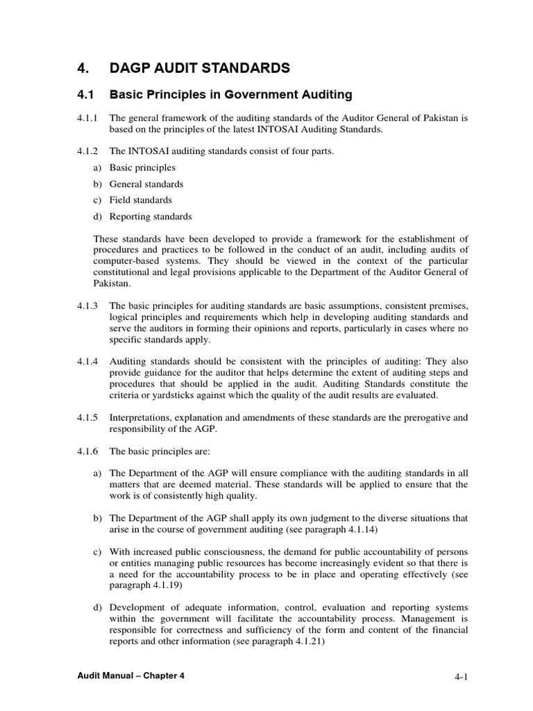 DAGP Audit Standards Overview | PDF | Audit | Internal Control