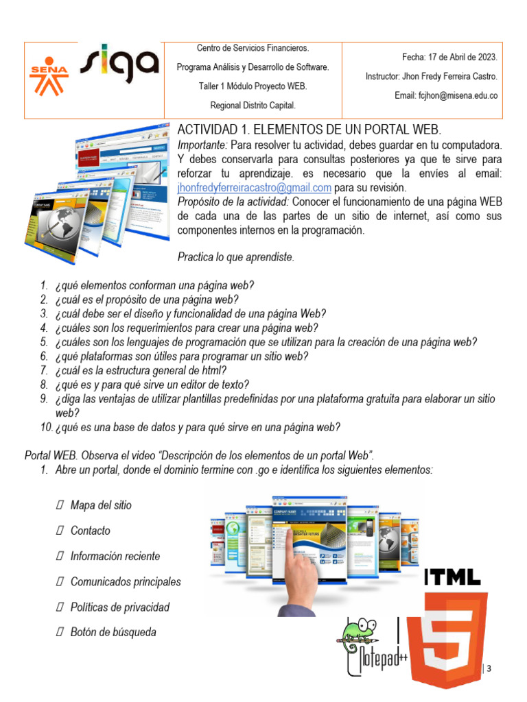 Elementos de una Página Web .go | PDF | Red mundial | Internet y web