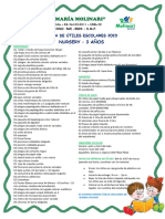 Lista de Utiles Escolares 3 Años - Nursery 2023 PDF