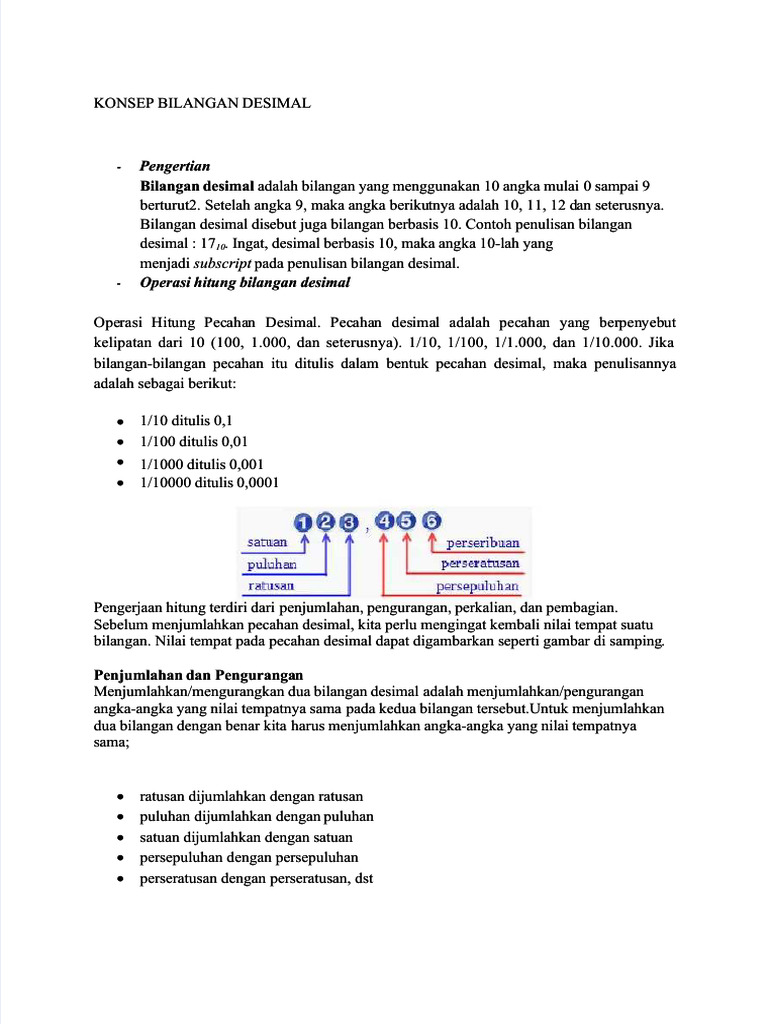 Pdf Konsep Bilangan Desimal Compress Pdf