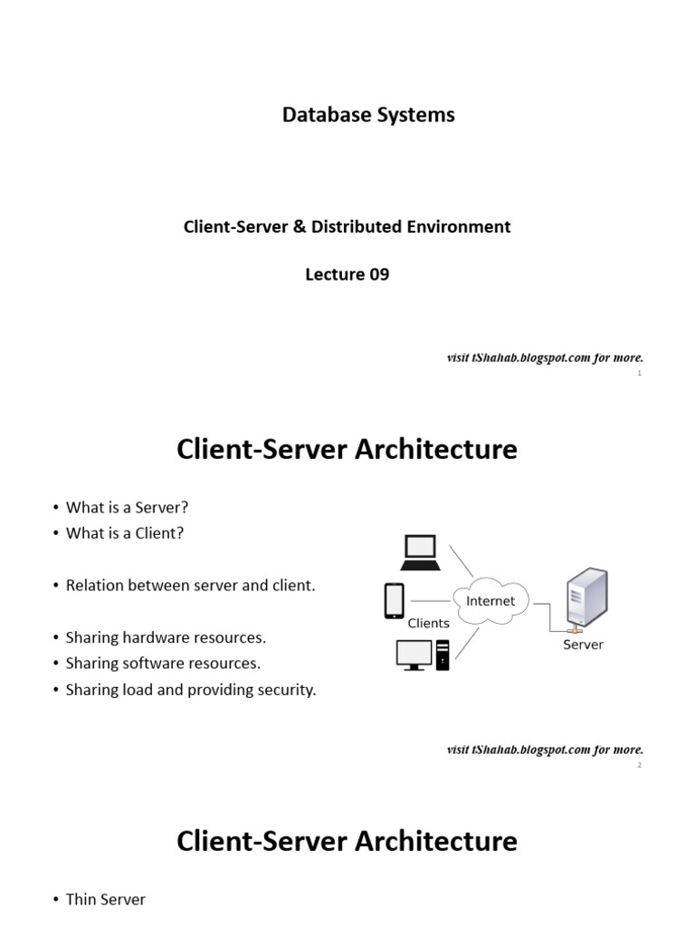 DBS-09 - Client-Server & Distributed Environment | PDF | Databases ...