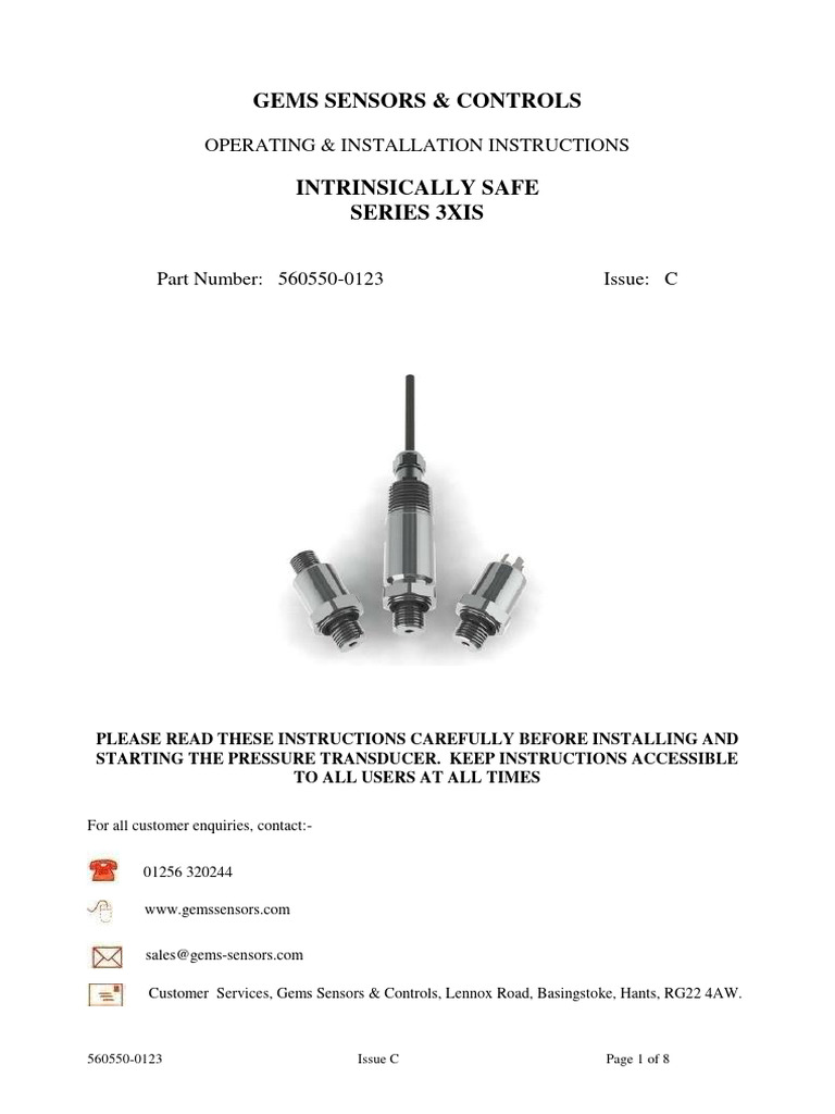 Manual for Intrinsically Safe Transducer | PDF | Electrical Connector ...