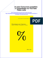 PDF of Porcentagem para Concursos Questoes Resolvidas E Comentadas No Youtube Fabio Leite Full Chapter Ebook