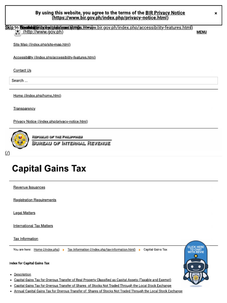 BIR CGT Codal Reference | PDF