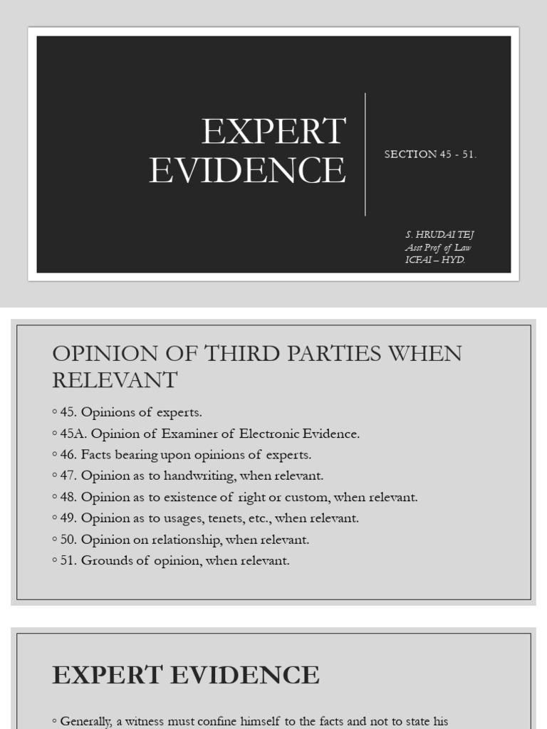 Expert Evidence | PDF | Expert Witness | Expert