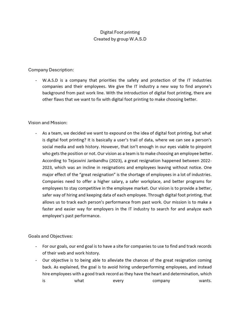 Digital foot printing pdf recruitment computer security