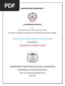 Da Internship Report Bangalore University