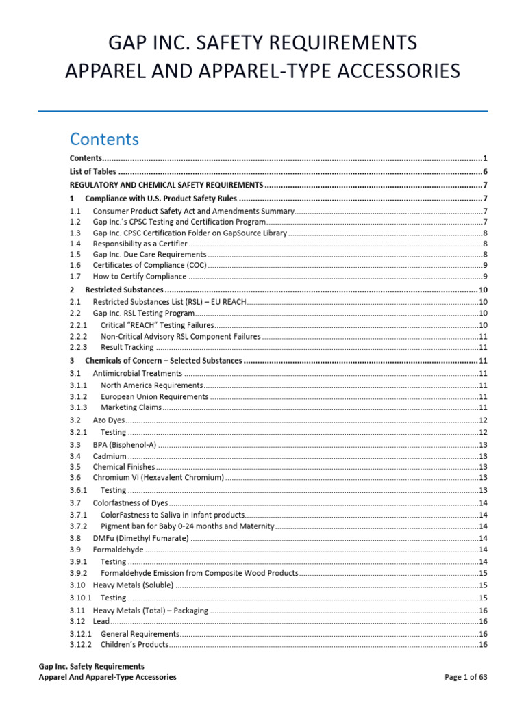 Product Safety Manual-Apparel.09.05.2017 | PDF | Yarn