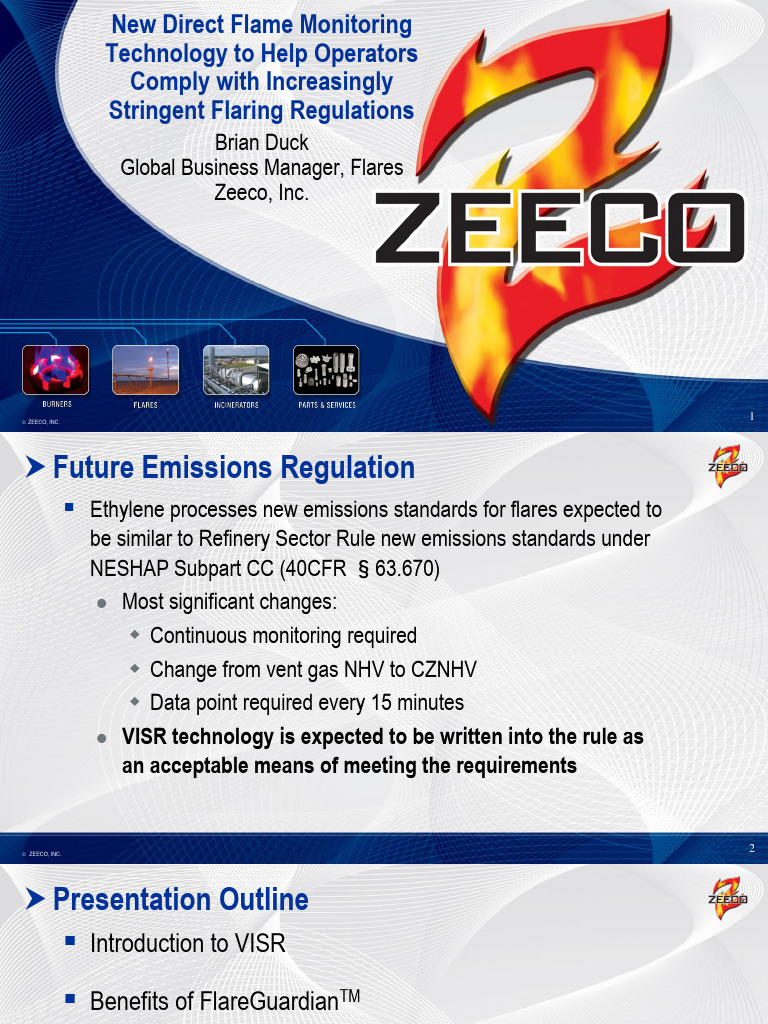 AICHE 2019 Direct Flame Monitoring Zeeco FlareGuardian | PDF ...