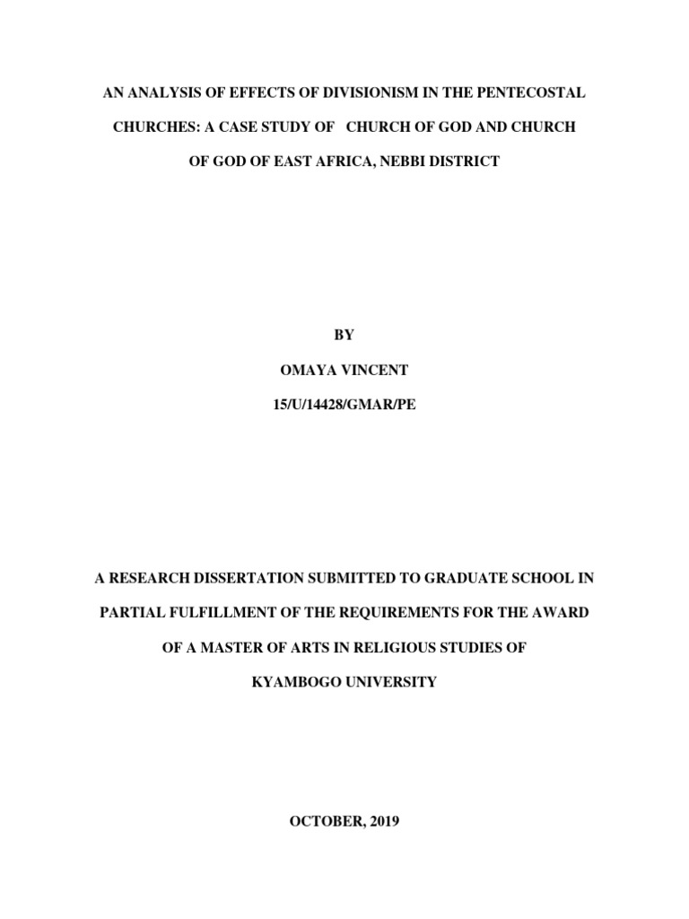 Divisionism in Pentecostal Churches | PDF | Jesus | Pentecostalism