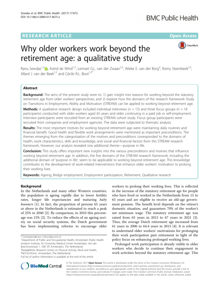Insights on Working Past Retirement Age | PDF | Retirement | Employment