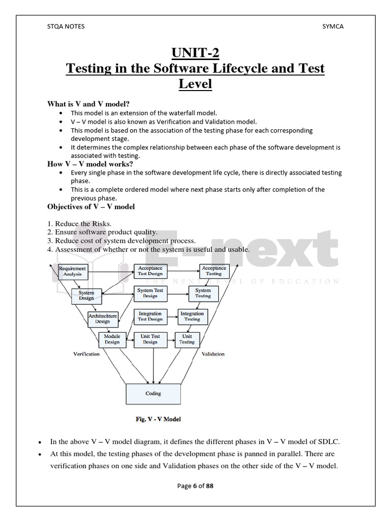 Unit-2 Testing in The Software Lifecycle and Test Level (E-Next - In ...