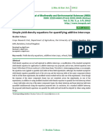 Simple Yield-Density Equations For Quantifying Additive Intercrops