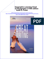 Full Download National Geographic Learning Great Writing Great Paragraphs 2 Fifth Edition Keith S Folse Online Full Chapter PDF