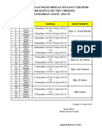 Jadwal Imam Tarawih