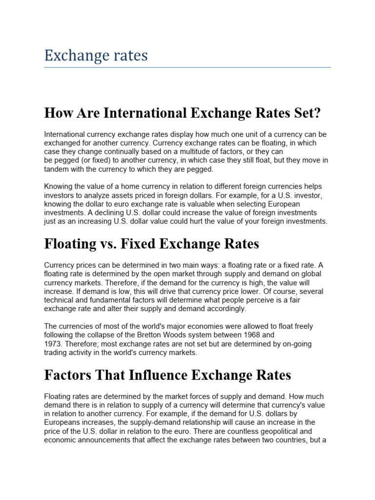 Understanding Exchange Rate Dynamics | PDF | Exchange Rate | Balance Of ...