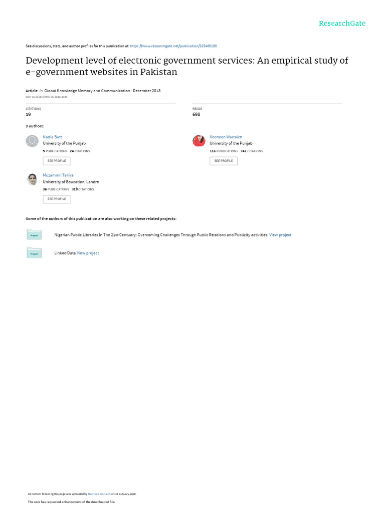 Pakistani Websites E-Government | PDF | E Government | Computing