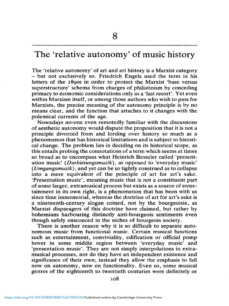Autonomy in Music History Explained | PDF | Marxism | Karl Marx