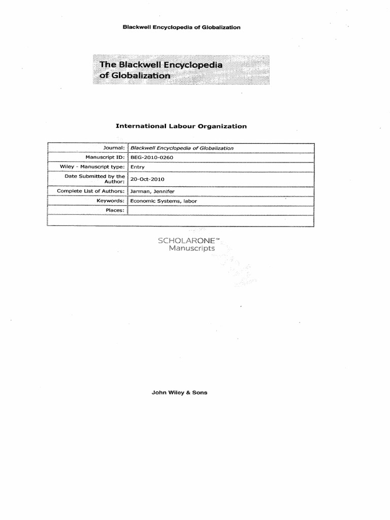 International Labour Organization | PDF