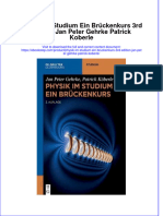 Download pdf of Physik Im Studium Ein Bruckenkurs 3Rd Edition Jan Peter Gehrke Patrick Koberle full chapter ebook 