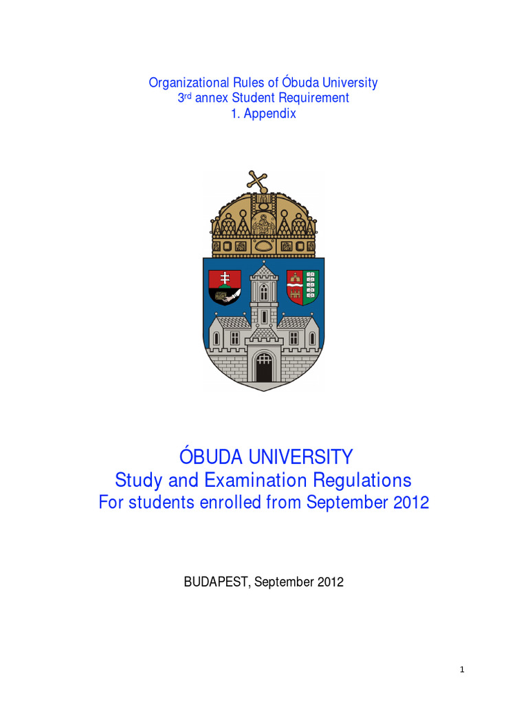 Study and Examination Regulations | PDF | Course Credit | Curriculum