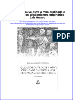 PDF of Quem Vos Ouve Ouve A Mim Oralidade E Memoria Nos Cristianismos Originarios Lair Amaro Full Chapter Ebook