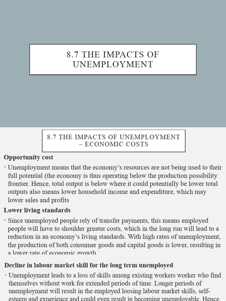 8.7 The Impacts of Unemployment | PDF | Unemployment | Labour Economics