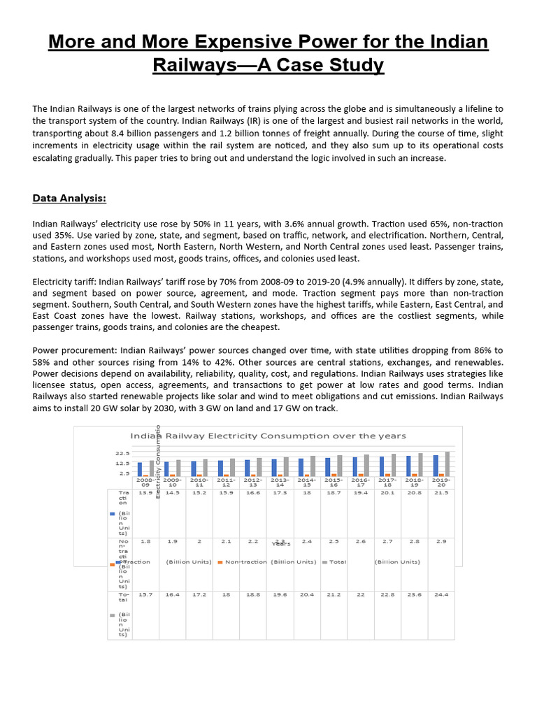 Rising Electricity Costs in Indian Railways | PDF | Rail Transport |  Renewable Energy