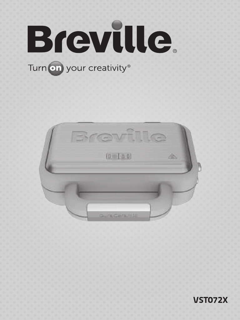Aparat de facut gofre Breville VST072X-01, 850 W, 2 felii, Indicator