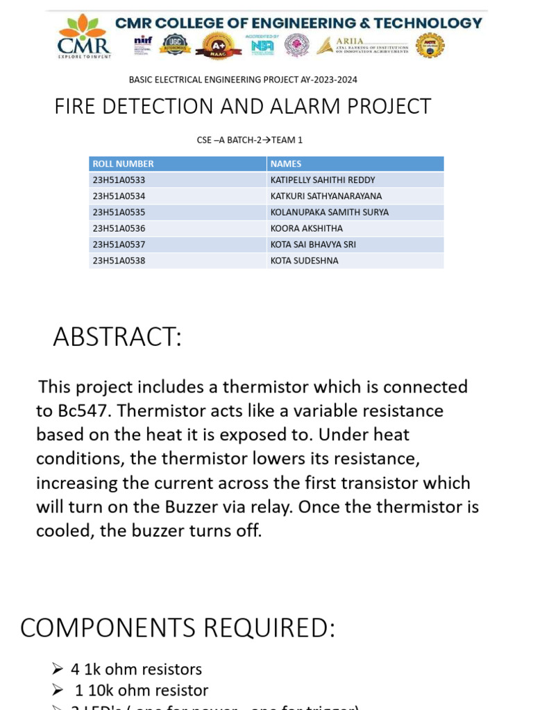 Fire Detection Alarm System Project | PDF | Relay | Electrical Network