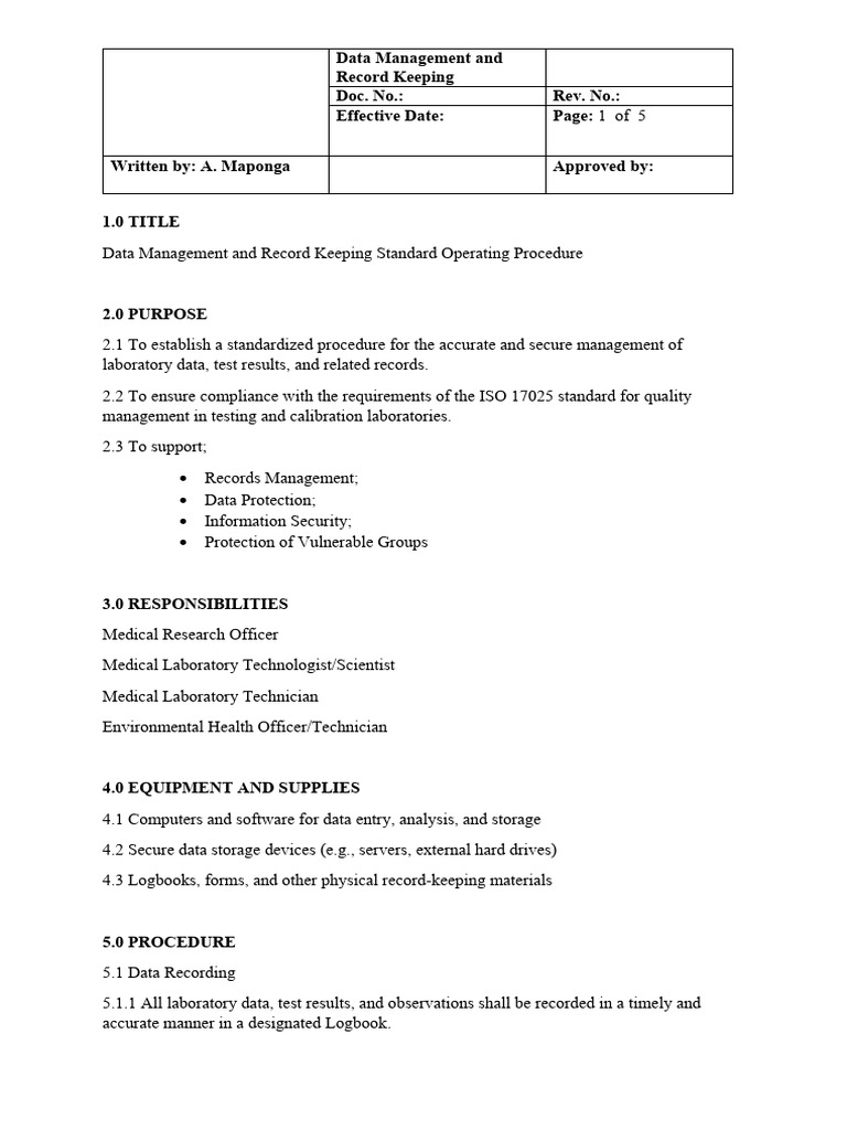 Document Retention SOP for Laboratories | PDF | Information Security ...